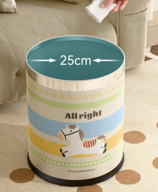 Cute cartoon leather trash bin