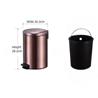  5L Stainless Steel Circular Pedal Trash Can