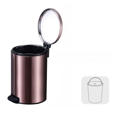  5L Stainless Steel Circular Pedal Trash Can