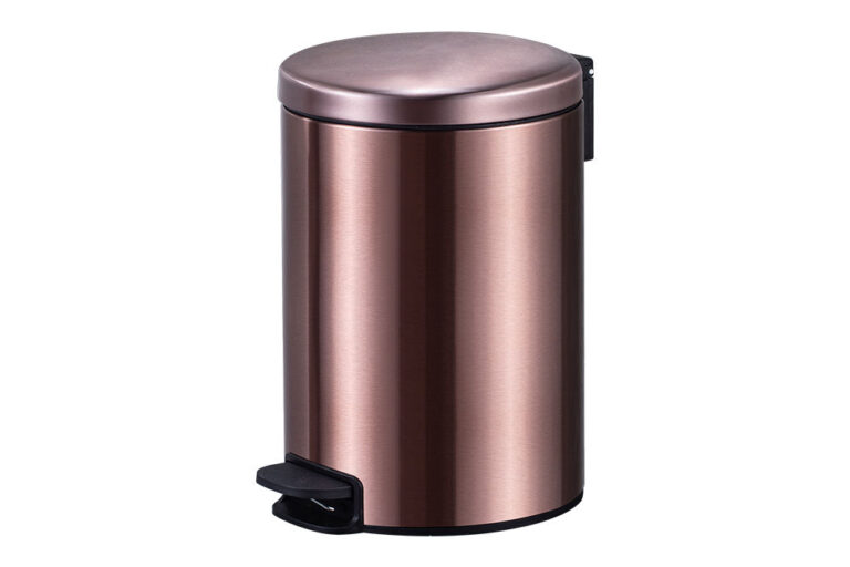 5L Stainless Steel Bin – Slow-release Circular Pedal Trash Can for Home & Office (5) 5L Stainless Steel Circular Pedal Trash Can