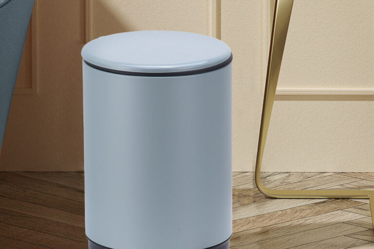 5L Stainless Steel Round Pedal Trash Can – Stay Open Lid for Kitchen, Bathroom, Living Room (5) 5L Round Stainless Steel Pedal Trash