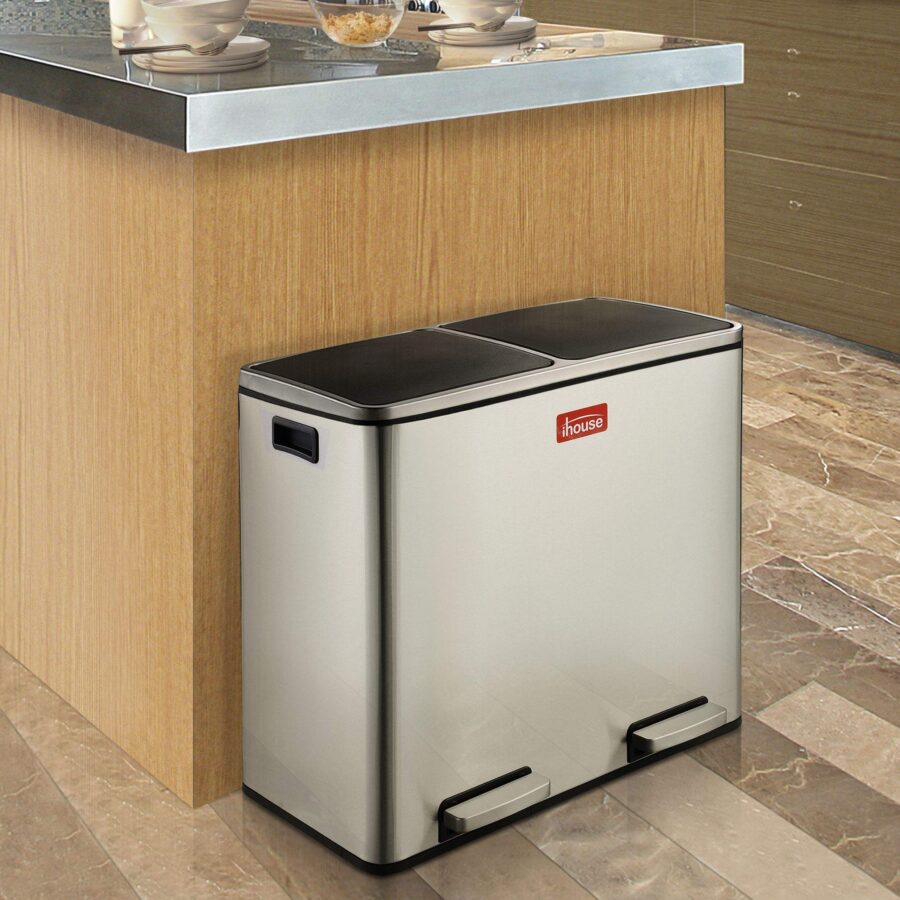 60L Stainless Steel Step Pedal Bin