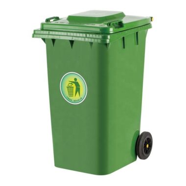 HDPE rectangle waste bin with wheels