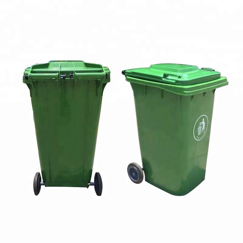 HDPE rectangle waste bin with wheels
