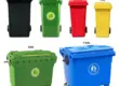 HDPE rectangle waste bin with wheels