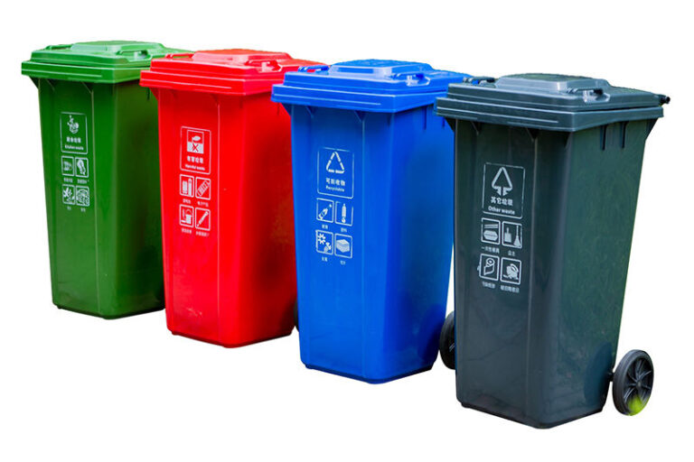 HDPE rectangle waste bin with wheels