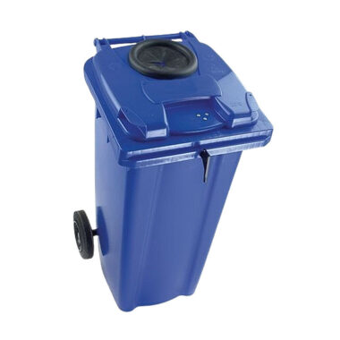 240L HDPE waste bin with rubber