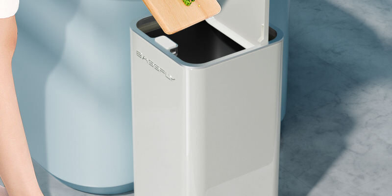 Large Stainless Steel Flap Trash Can