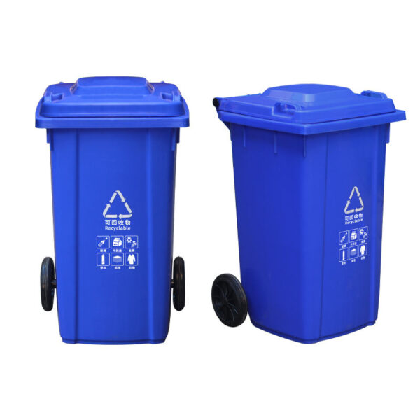 Open top plastic wheelie bin in multiple sizes