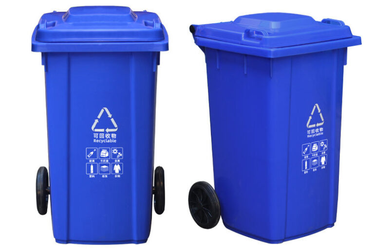 Open top plastic wheelie bin in multiple sizes