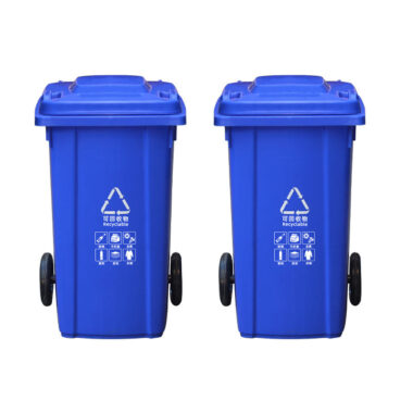 Open top plastic wheelie bin in multiple sizes