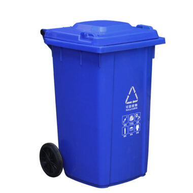 Open top plastic wheelie bin in multiple sizes