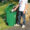 70L outdoor wheelie bin with foot