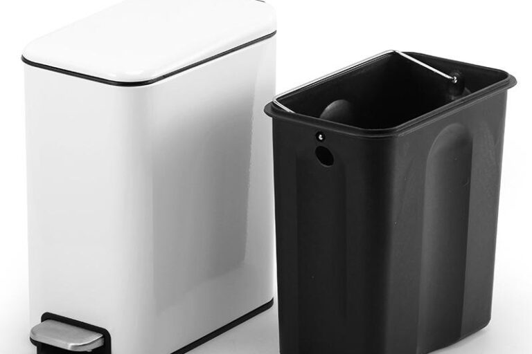 Rectangular Stainless Steel Trash Can 5L with Soft Close Lid – Compact & Durable Stainless Steel Bin (4) Rectangular Stainless Steel