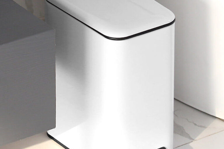 Rectangular Stainless Steel Trash Can 5L with Soft Close Lid – Compact & Durable Stainless Steel Bin (6) Rectangular Stainless Steel