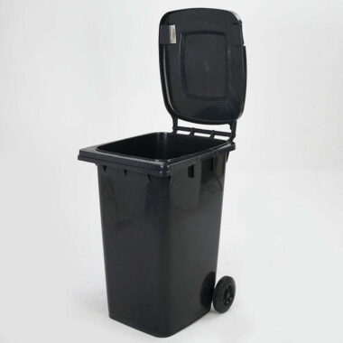 240L plastic wheelie bin with lid 