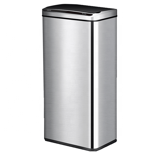 Stainless Steel Two-Compartment Trash Bin