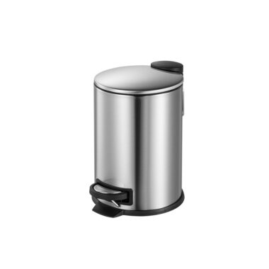 Stainless steel pedal bin with bamboo lid 