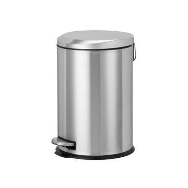 Stainless steel pedal bin with bamboo lid 