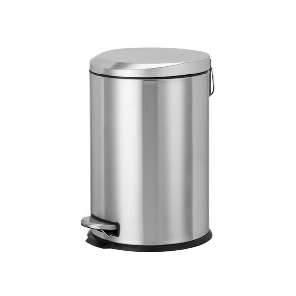 Stainless steel pedal bin with bamboo lid