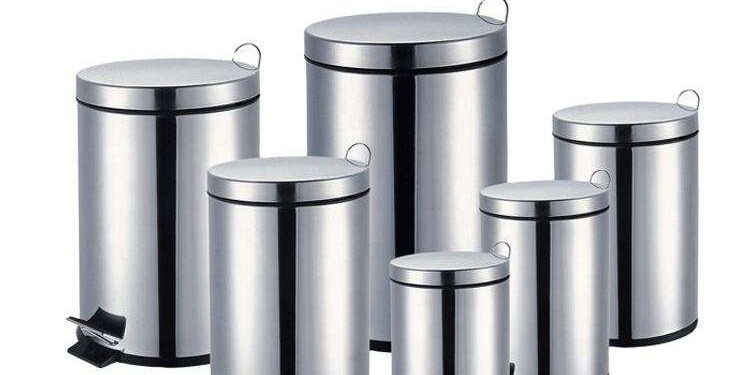 Round Stainless Steel Pedal Trash Can