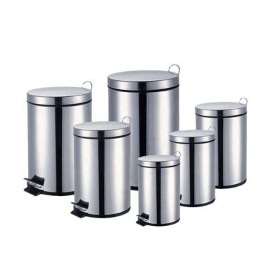 Round Stainless Steel Pedal Trash Can