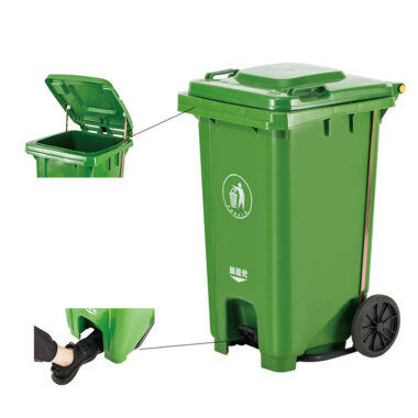  Large plastic wheelie bin with foot pedal