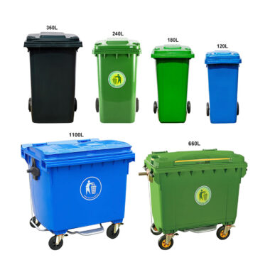  Large plastic wheelie bin with foot pedal