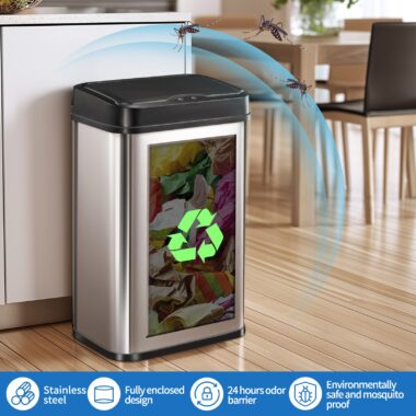 stainless steel automatic sensor trash can