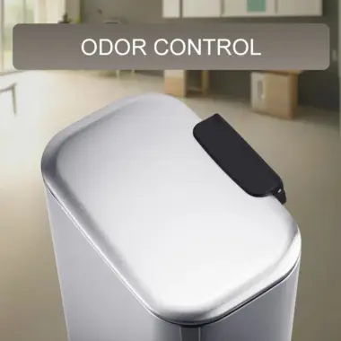 rectangular soft close pedal trash can