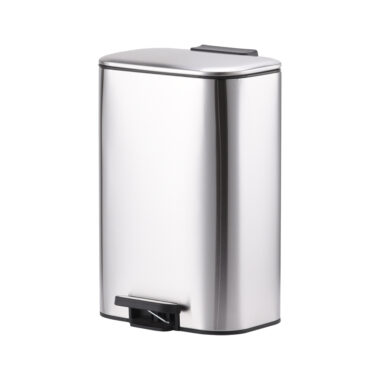 rectangular soft close pedal trash can