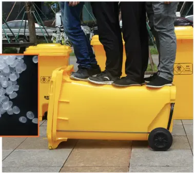 1100L plastic wheelie bins for recycling