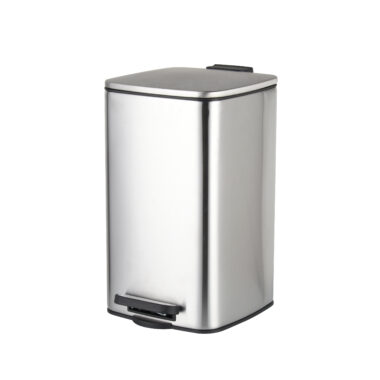 Stainless steel square pedal trash can