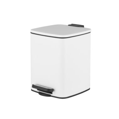 Stainless steel square pedal trash can
