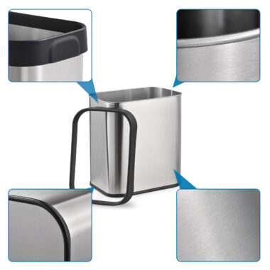 Stainless steel rectangle waste bin